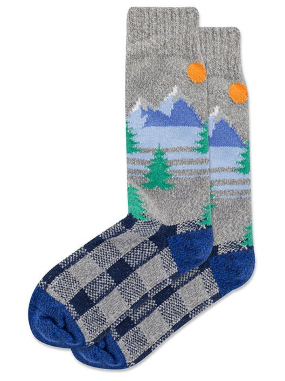 Men's HOTSOX Boot Socks NWT - Mountain Scene Socks
